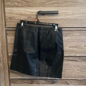 Free People Black Faux Leather Mini Skirt